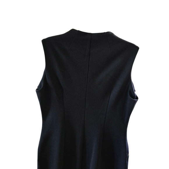 Calvin Klein Black Midi Dress with Gold Zippers - Picture 7 of 8
